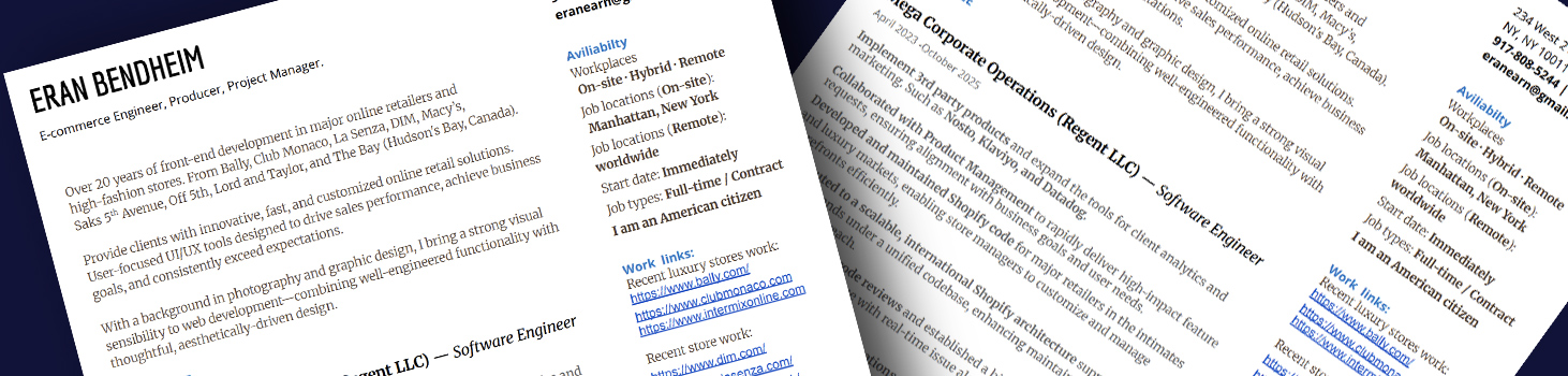 Resume preview